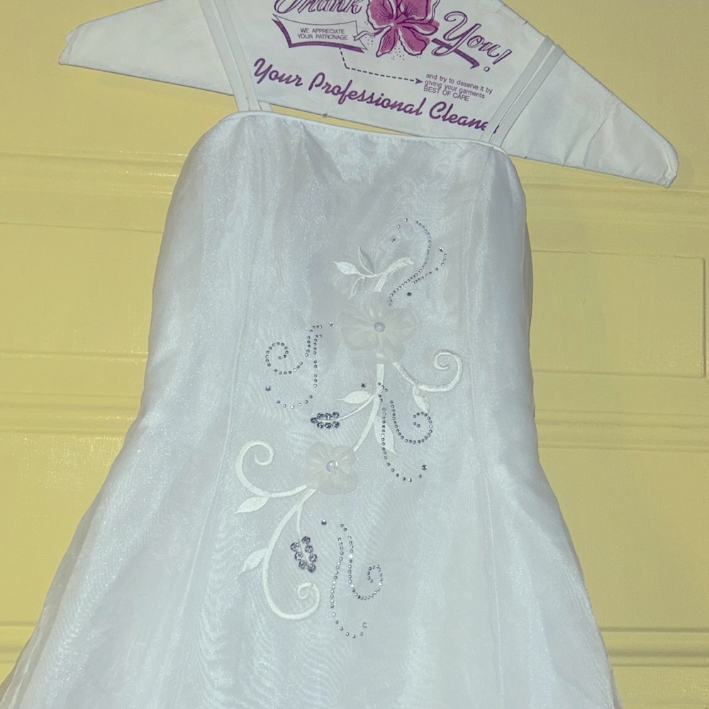 Joy kids White chiffon pretty little girls dress